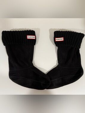 Hunter Black Boot Liners with Red Trim Logo